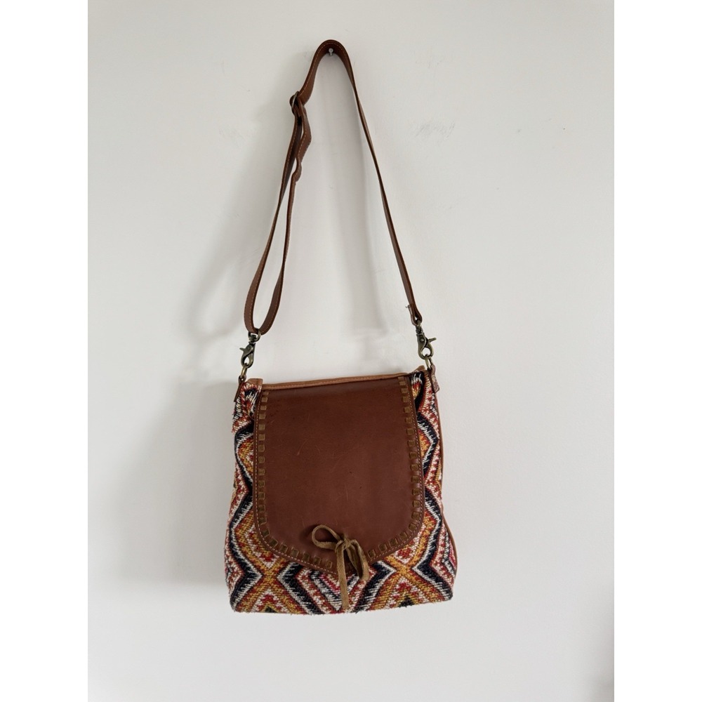 Myra Bag Rough Textured Canvas &‎ Leather Shoulder Handbag